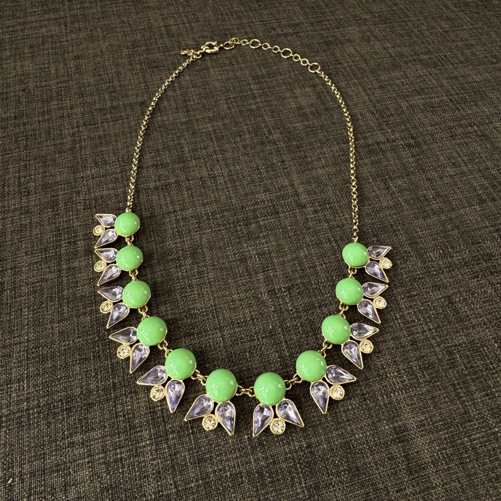J. Crew gold/green/purple/white necklace